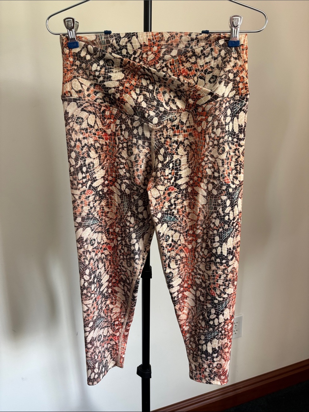 Evolution and Creation Snake-Print Leggings in Beige, Brown & Rust